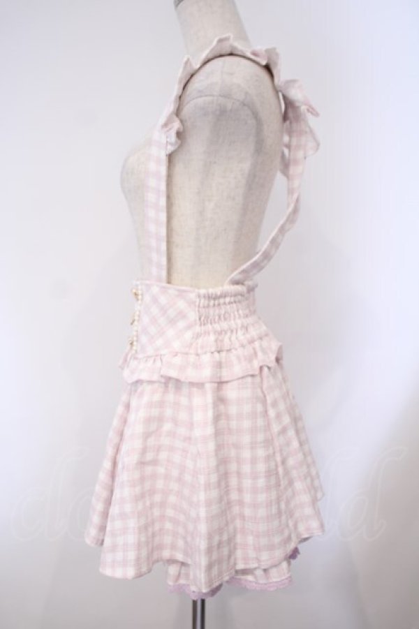 画像3: LIZ LISA / ギンガムツイードサスペンダー付スカパン 0 ピンク O-26-02-03-007-LO-PA-OW-OS (3)
