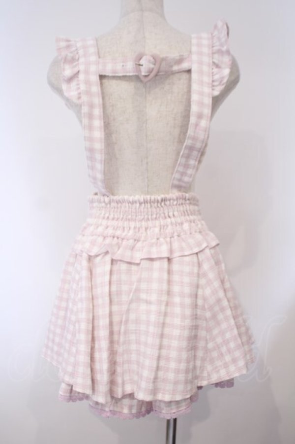 画像4: LIZ LISA / ギンガムツイードサスペンダー付スカパン 0 ピンク O-26-02-03-007-LO-PA-OW-OS (4)