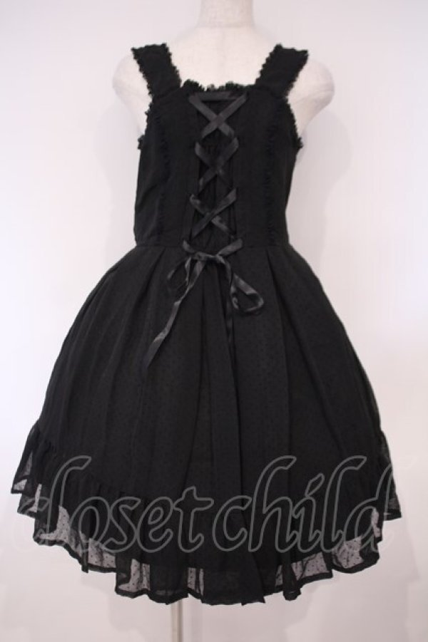 画像1: metamorphose / 星フロッキーあみあげジャンパースカート  クロ O-26-02-03-002-ME-OP-OW-OS (1)