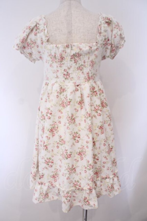 画像5: LIZ LISA / 起毛花柄リボンパフ袖ワンピース 0 シロｘピンク O-26-02-03-011-LO-OP-YM-OS (5)