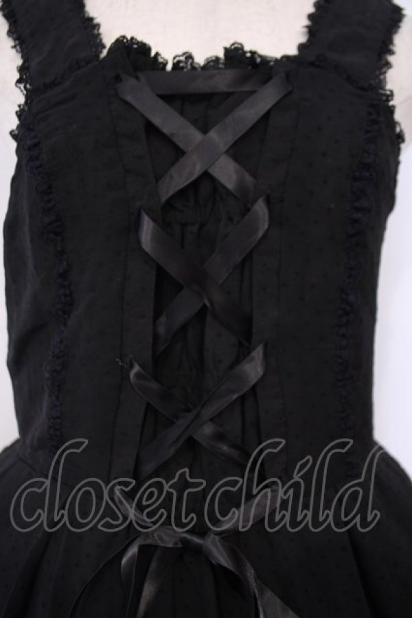 画像2: metamorphose / 星フロッキーあみあげジャンパースカート  クロ O-26-02-03-002-ME-OP-OW-OS (2)