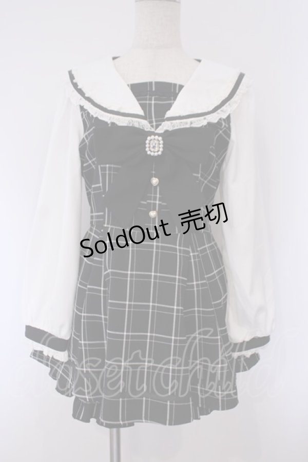 画像1: LIZ LISA / セーラーカラーセットアップ  クロ×シロ O-26-02-03-015-LO-OP-IG-OS (1)
