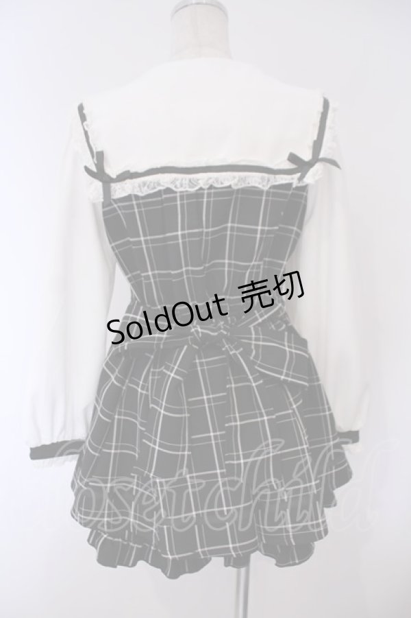 画像4: LIZ LISA / セーラーカラーセットアップ  クロ×シロ O-26-02-03-015-LO-OP-IG-OS (4)