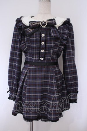 画像: LIZ LISA / フリルエプロンセットアップ  ネイビー O-26-02-03-016-LO-OP-IG-OS