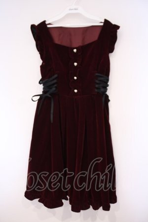 画像: axes femme POETIQUE / サイドレースアップジャンドレ M ワイン O-26-02-03-017-AX-OP-OW-OS