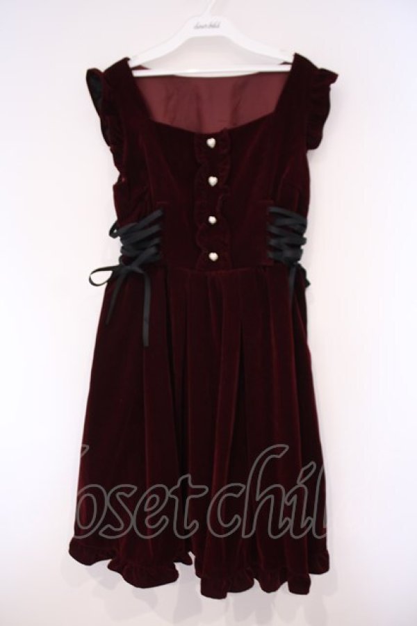 画像1: axes femme POETIQUE / サイドレースアップジャンドレ M ワイン O-26-02-03-017-AX-OP-OW-OS (1)