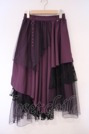 画像: axes femme / 異素材イレヘムロングスカート F パープル O-26-02-03-020-AX-SK-OW-OS