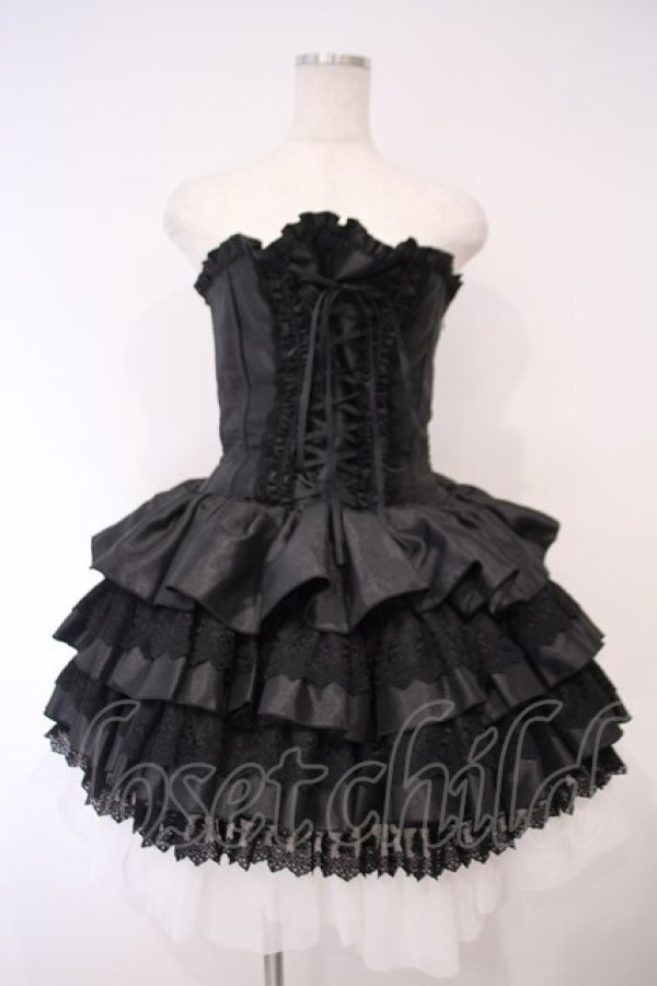 画像1: ATELIER PIERROT / ミニコルセットワンピース  ブラック O-26-02-03-003-EL-OP-OW-OS (1)