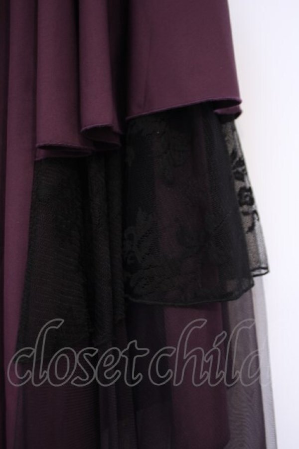 画像2: axes femme / 異素材イレヘムロングスカート F パープル O-26-02-03-020-AX-SK-OW-OS (2)