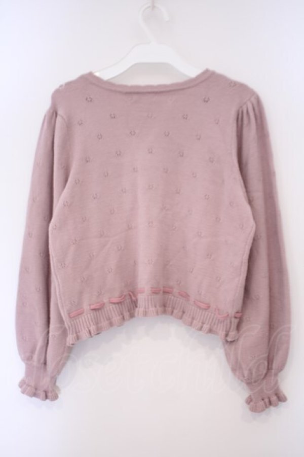 画像4: axes femme kawaii / Rosy Bearニットカーデ M ピンク O-26-02-03-021-AX-TO-OW-OS (4)