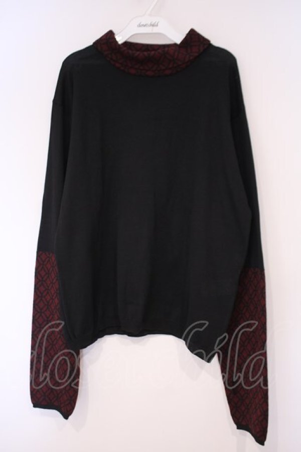 画像1: AXES-X / 七宝文様タートルニット M クロ×アカ O-26-02-03-022-LO-TO-OW-OS (1)