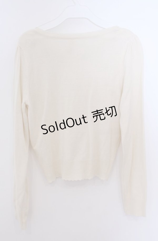 画像2: Secret Honey / ぶどうカーディガン  アイボリー O-26-02-04-031-CA-TO-OW-OS (2)