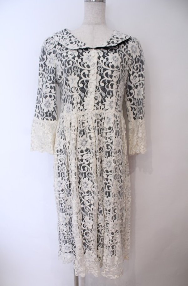 画像1: MILK / メレンゲ DOLL DRESS　ワンピース  シロ×クロ O-26-02-04-036-ML-OP-OW-OS (1)