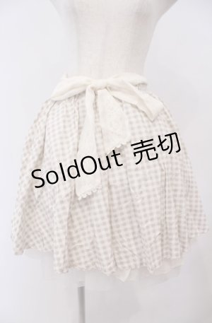 画像: axes femme / ギンガムチェック柄スカート M ベージュ O-26-02-04-042-AX-SK-OW-OS