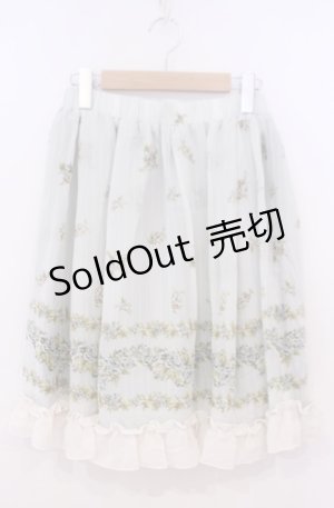 画像: axes femme / ローズ&ストライププリントスカート M グリーン O-26-02-04-045-AX-SK-OW-OS