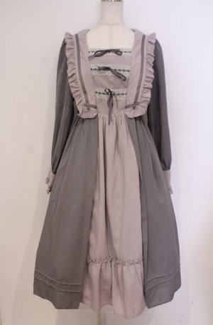 画像: axes femme kawaii / リナズワンピース M グレー×ラベンダー O-26-02-04-005-AX-OP-OW-OS