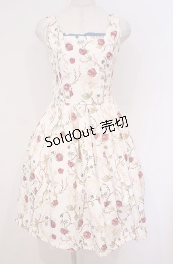 画像1: Secret Honey / Rose pattern ワンピース(実写版 美女と野獣ver.) 2 アイボリー O-26-02-04-006-CA-OP-OW-OS (1)