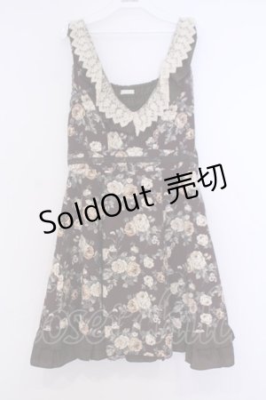 画像: axes femme / 総バラ柄Backリボンワンピース  ブラウン O-26-02-04-1038-AX-OP-IG-OS