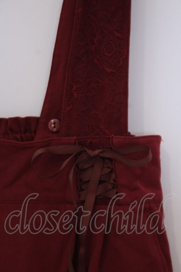 画像2: axes femme / レースサス付ナロースカート  ワイン O-26-02-04-1039-AX-SK-IG-OS (2)