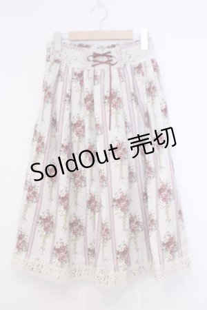 画像: axes femme / シャンデリアフラワー柄スカート F アイボリー O-26-02-04-1040-AX-SK-IG-OS