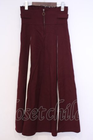 画像: axes femme / センタージップロングスカート  ワイン O-26-02-04-1049-AX-SK-IG-OS