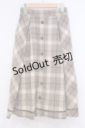 画像: axes femme / シャギーチェックミディスカート  ベージュ O-26-02-04-1052-AX-SK-IG-ZT595