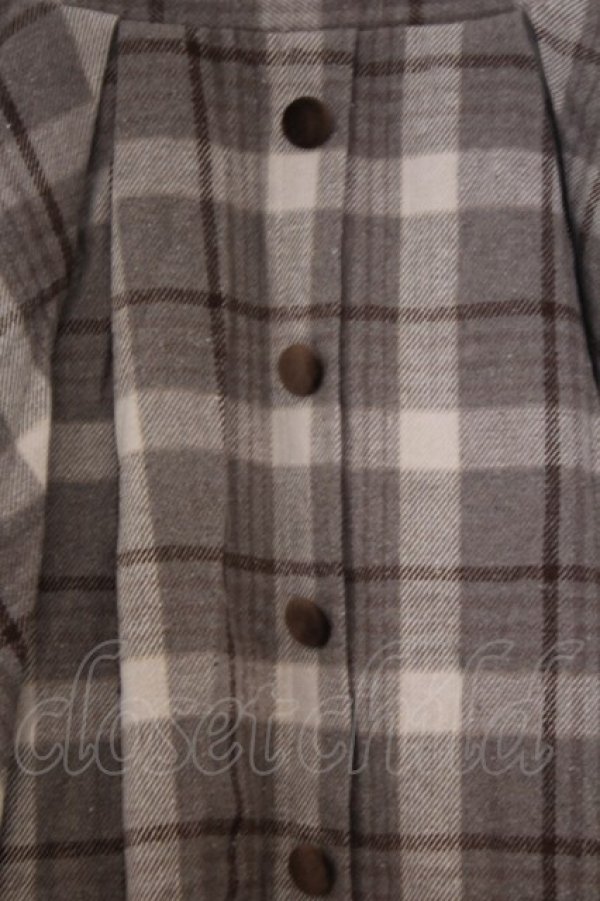 画像2: axes femme / シャギーチェックミディスカート  ベージュ O-26-02-04-1052-AX-SK-IG-OS (2)