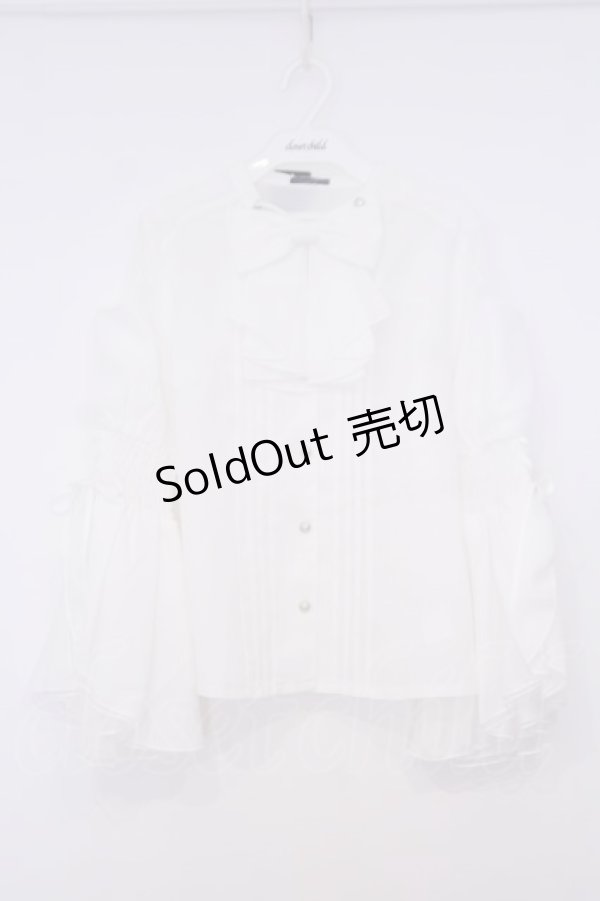 画像1: NIBBLE POISON / 2WAYリボン付フレア袖ブラウス M シロ O-26-02-04-1053-0-BL-IG-OS (1)