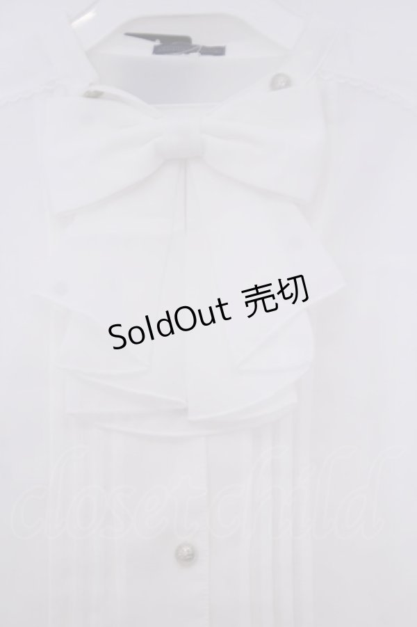 画像2: NIBBLE POISON / 2WAYリボン付フレア袖ブラウス M シロ O-26-02-04-1053-0-BL-IG-OS (2)