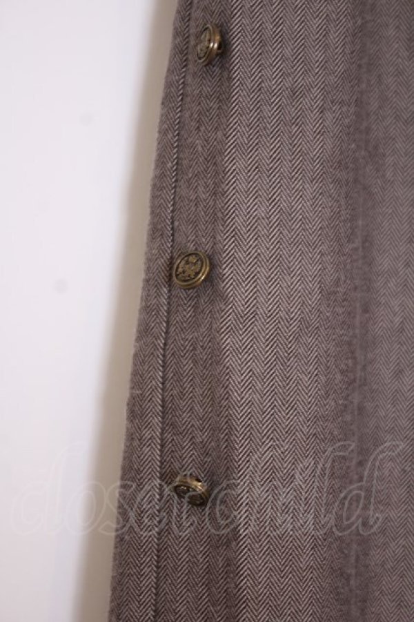 画像2: axes femme / サイドボタンワイドパンツ M ブラウン O-26-02-04-1054-AX-PA-IG-OS (2)