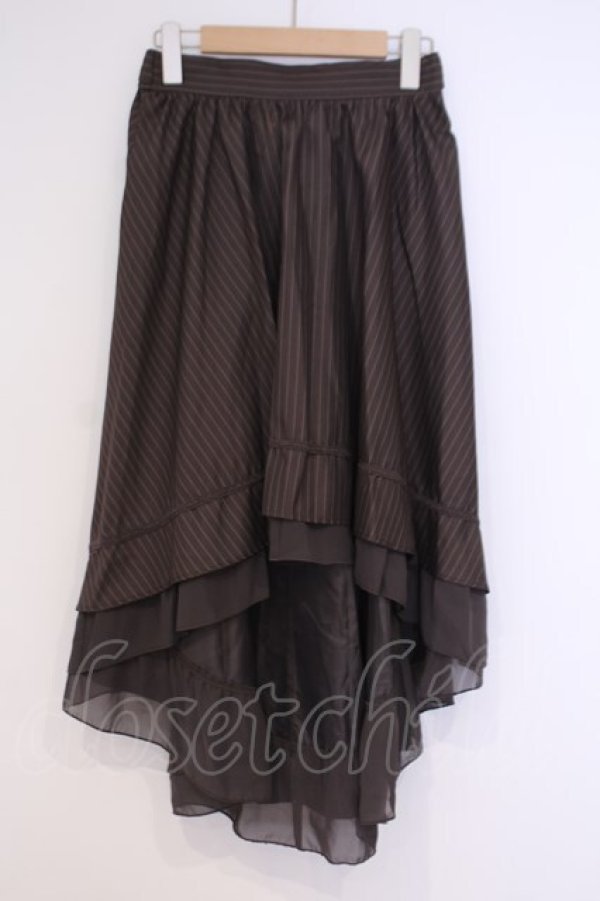 画像1: axes femme / ベルト付フィッシュテールスカート  ブラウン O-26-02-04-1055-AX-SK-IG-OS (1)