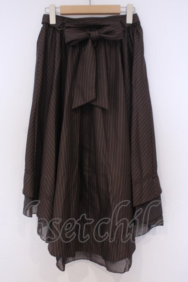 画像3: axes femme / ベルト付フィッシュテールスカート  ブラウン O-26-02-04-1055-AX-SK-IG-OS (3)