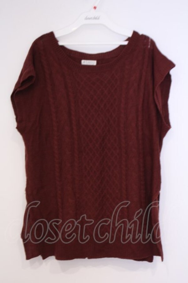 画像1: axes femme / ニットベストアンサンブルのベスト  ワイン O-26-02-04-1061-AX-TO-IG-OS (1)