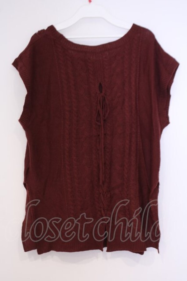 画像2: axes femme / ニットベストアンサンブルのベスト  ワイン O-26-02-04-1061-AX-TO-IG-OS (2)