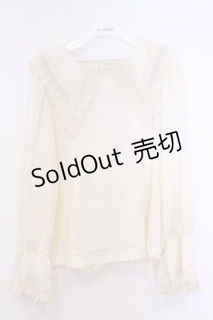 画像: axes femme POETIQUE / レース襟ブラウス  アイボリー O-26-02-04-1063-AX-BL-IG-ZT0209L