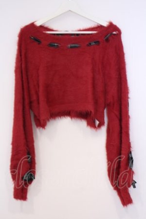 画像: axes femme kawaii / ルーズシャギーニットプルオーバー  アカ O-26-02-04-1066-AX-TO-IG-OS