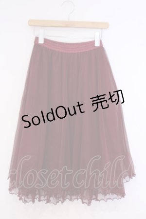 画像: axes femme / チュールミディスカート  ワイン O-26-02-04-1067-AX-SK-IG-OS