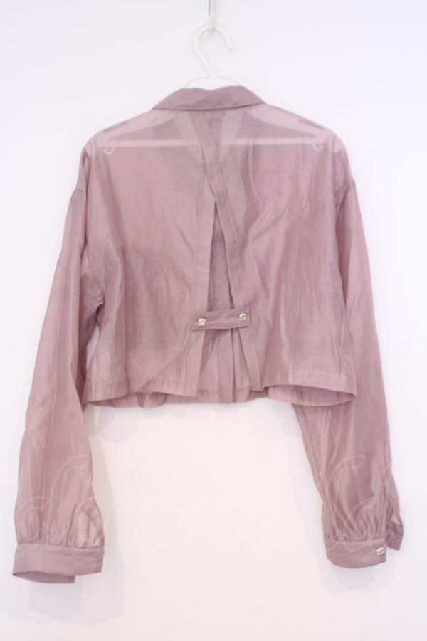 画像3: axes femme / ローズ釦ショートシアーシャツ  ピンク O-26-02-04-1070-AX-BL-IG-OS (3)