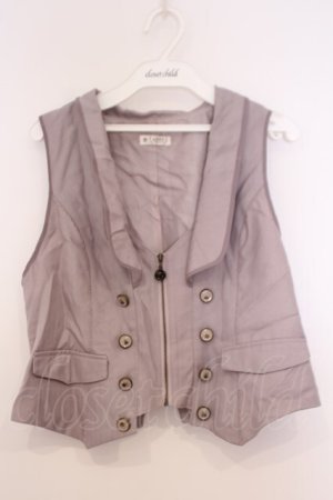 画像: axes femme / ジップデザインベスト  ピンクベージュ O-26-02-04-1072-AX-TO-IG-OS