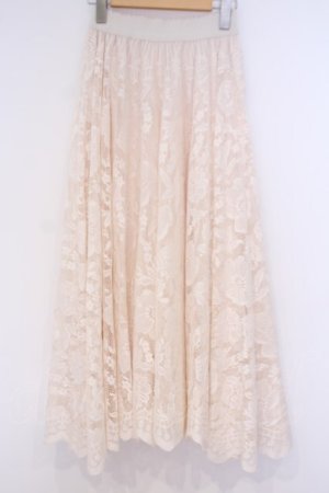 画像: axes femme / レースサーキュラースカート  アイボリー O-26-02-04-1073-AX-SK-IG-OS