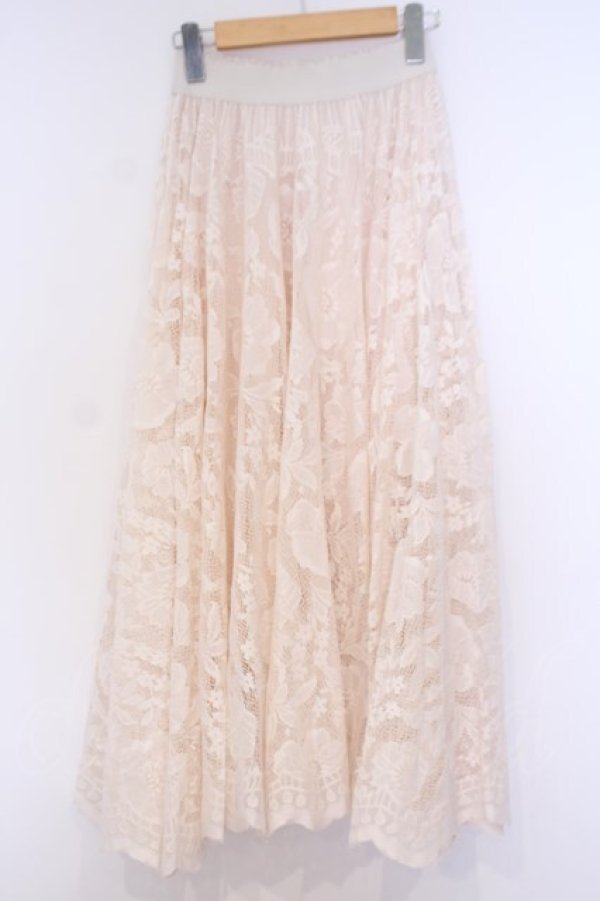 画像3: axes femme / レースサーキュラースカート  アイボリー O-26-02-04-1073-AX-SK-IG-OS (3)