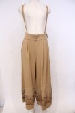 画像1: axes femme / 裾刺繍サス付ワイドパンツ M キャメル O-26-02-04-1008-AX-PA-IG-OS (1)