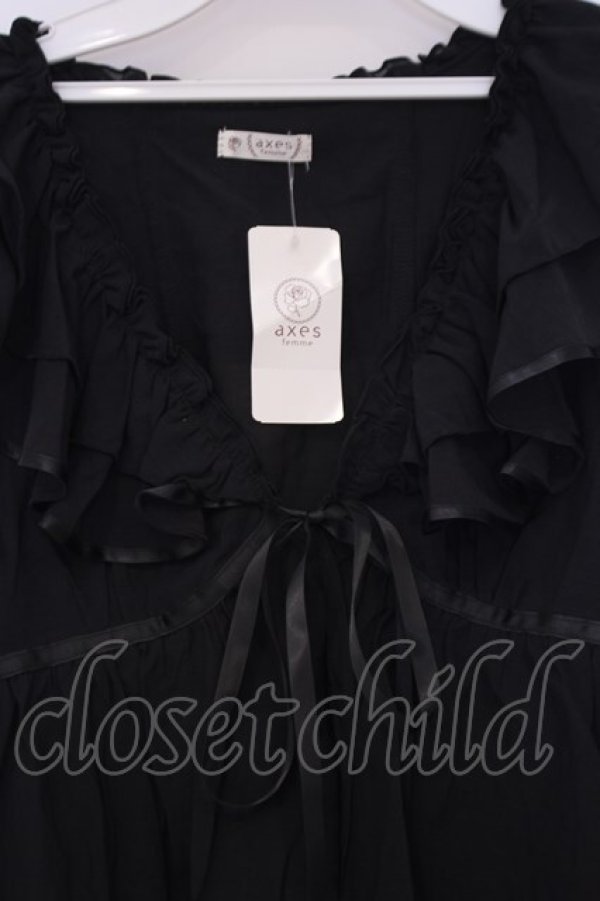 画像2: axes femme / レース袖フリルボレロ  クロ O-26-02-04-1078-AX-TO-IG-OS (2)