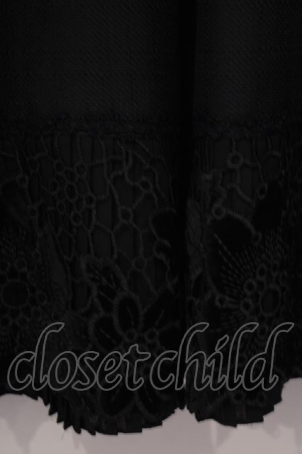 画像2: axes femme / 裾フラワーレースミディスカート  クロ O-26-02-04-1083-AX-SK-IG-OS (2)