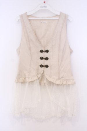 画像: axes femme / チュールフリルベスト  生成り O-26-02-04-1084-AX-TO-IG-OS