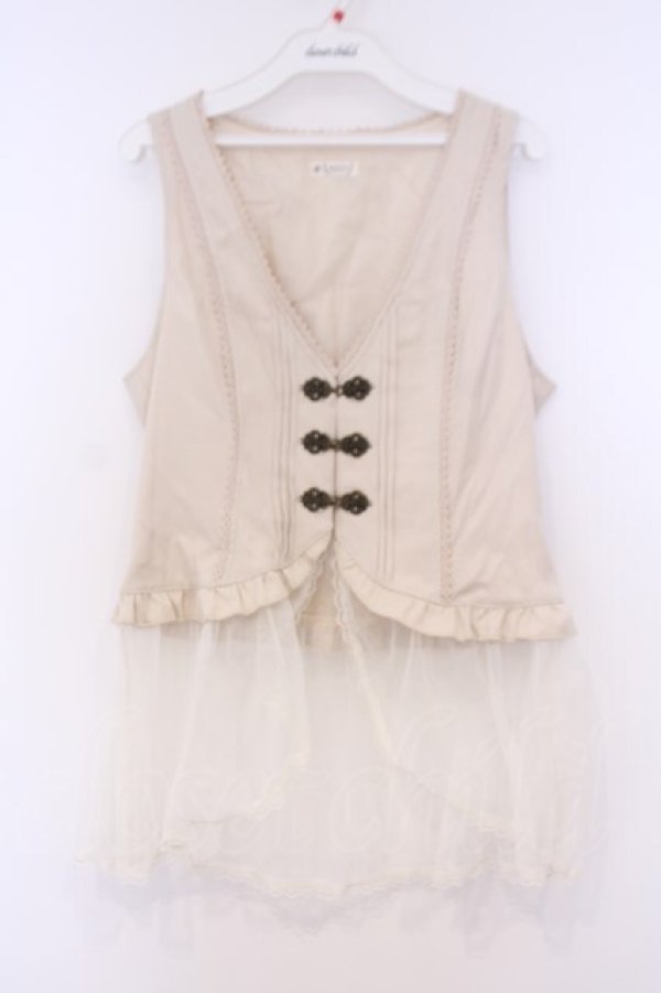 画像1: axes femme / チュールフリルベスト  生成り O-26-02-04-1084-AX-TO-IG-OS (1)