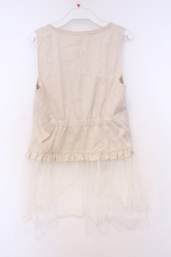 画像3: axes femme / チュールフリルベスト  生成り O-26-02-04-1084-AX-TO-IG-OS (3)