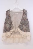画像1: axes femme / 裾フリルタッセルベスト  ベージュ×アイボリー O-26-02-04-1086-AX-TO-IG-OS (1)