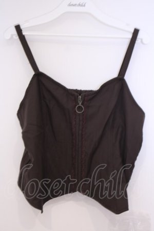 画像: axes femme / オーナメント縦柄ビスチェ M Dブラウン 無地 O-26-02-04-1089-AX-TO-IG-OS