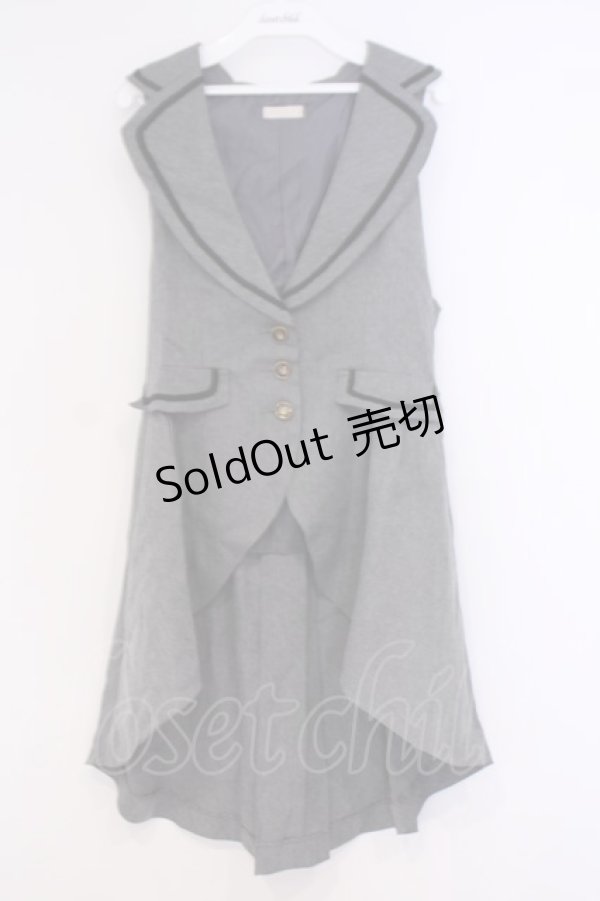 画像1: axes femme / レース使いJQロングベスト M グレー O-26-02-04-1091-AX-TO-IG-OS (1)